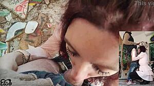 Italian amateur wife takes it doggy in abandoned spot for hubby