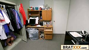 towering quarterback rams tiny 18+ teen dorm room condomless cowgirl