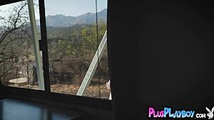 sky blue's huge tits so sexy naked posing playboy style?