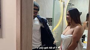 Busty Latina Begs Neighbor's Monster Cock to Fix Her Shower