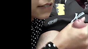 horny latina teen gives creamy handjob finish in hand homemade couple