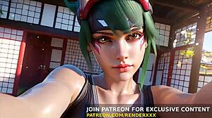 3d hentai kiriko cosplay rides overwatch cock uncensored animation