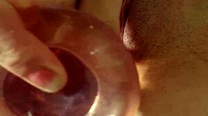 Fucking my tight ass with huge wet dildos till gaping