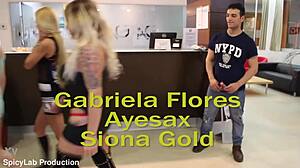 three wet girls reverse gangbanged by fetishist doggystyle cum on tits spooning