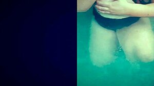 Horny big tit teen teases in hot tub then gets poolside slutty