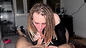 our first wax play on her wet pussy she moans lovin every drip