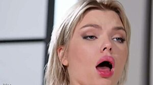 blonde babe winter ashby gags on big cock during sensual massage ends with mouthful cum!