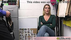 uhh blonde housewife caught stealin' gets fucked hard by mall cop...