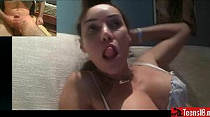 SLUTROULETTE CUMS HARD For J Again!! Webcam Teen Orgasm!