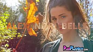 stunning alexandra belle small natural tits babe poses naked bubble butt