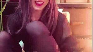 black long hair ladyboy jerks off quiet public toilet