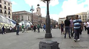 petite spanish slut bound punished in public outdoor bdsm domination