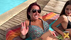 vanessa gets coquine with candie before wild outdoor french threesome