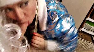 Aimee's Santa Claus cock steals the Christmas close-up fuck show