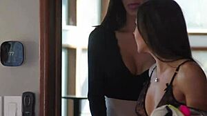 petite teen milana ricci grinds pussy on hot milf gia dimarco