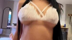 backstage i'm fucking hot latina model's big tits pussy pov vertical ride