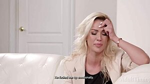 blondes bent over asses fucked doggystyle in swinging threesome