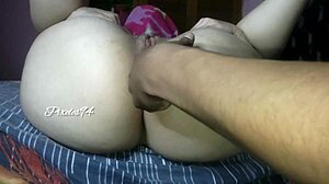 dilating her ass with fingers then pounding with cock