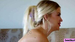 Busty Blonde Rimmed Facesat Yoga Instructor