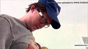 Chubby Blonde Nerd Gives Pov Oral Handjob Tease