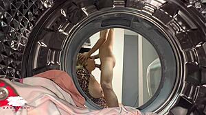 Chubby Blonde Laundry Room Fuck With Young Stud