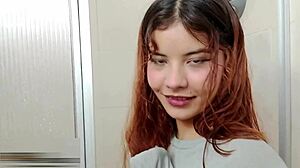 Latina amateur deepthroats cock in lingerie before pussy cumshot orgasm