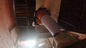 professor sneaks upskirt peeks at busty mexican latina students' asses in class