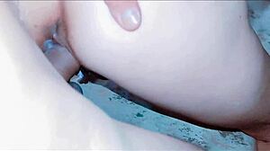 Amateur milf spreads ass for homemade pov anal close-up