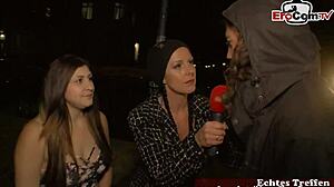 Öffentliches Straßen-Casting: Junges Schleppt Fremde Männer Ab!