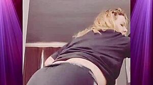 exotic girlfriend shakes booty in boyfriend's clothes