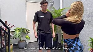 Horny Neighbor Tempts Curvy Karensleent's Tight Curves