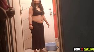 stepmom washes clothes in bathroom while stepson shakes penis at her big indian ass day 05