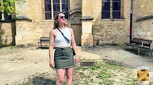 Cat in mini hot blonde slut begs for hard cock small waist French tattoo