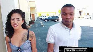 Curly Latina Coed Sucks BBC in Florida Public