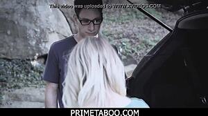 i'm the horny driving teacher fuckin my teen student hard in the car.