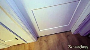 Step mom caught by step son masturbating wildly. She squirts on his big black cock before creampie finish.