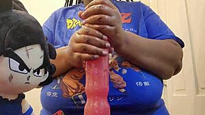 BIG TITS BBW FUCKS MONSTER BBC DILDO