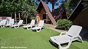 Redhead Neighbor Squirts Wild At Pool Casting Fuck