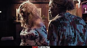 blonde meets stranger for intense bedroom encounter