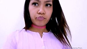 sexy asian teen 18+ fucked hard at modeling audition 😈 cummin on sofa for daddy! 💦🍑