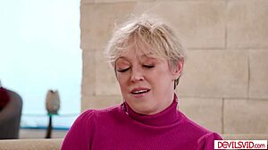 Teen stepdaughter spies bf face-fucking her big-tits stepmom hard