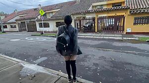 street stranger seduces student teen rough fuck deepthroat missionary cowgirl