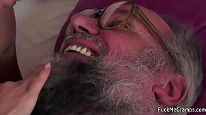 i ride this old fart's cock like crazy, shaved teen style