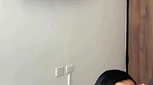 Cute Latina Brunette Slurps Stepbro's Monster BBC in Sloppy Creampie Blowjob