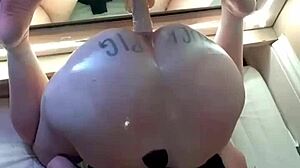 hey slut, buck that pig pussy on your mirror dildo harder!