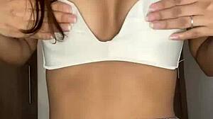 Petite Schoolgirl's Tiny Tits Dance Nude Worship