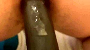 watch me stretch my ass wide open with this huge dildo toy deep inside