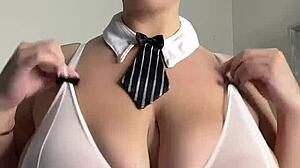 milf wife huge saggy natural tits craves two monster cocks 😍🍆.