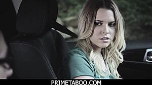 i'm the horny driving teacher fuckin my teen student hard in the car.