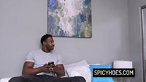 hot babe finally fucks black roommate deep queenie sateen!